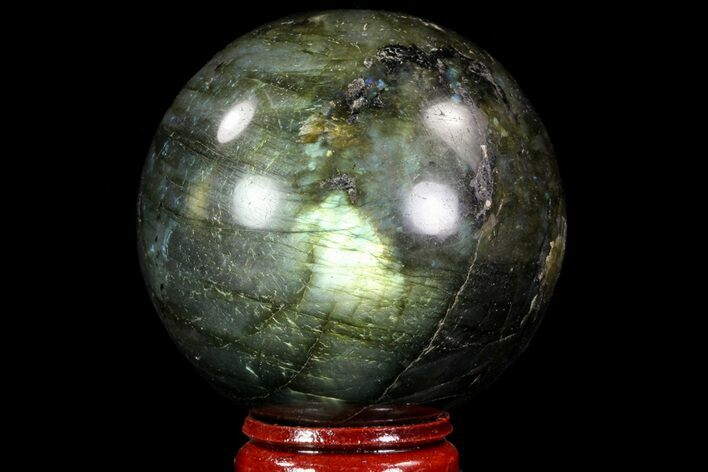 Flashy Labradorite Sphere - Great Color Play #71817